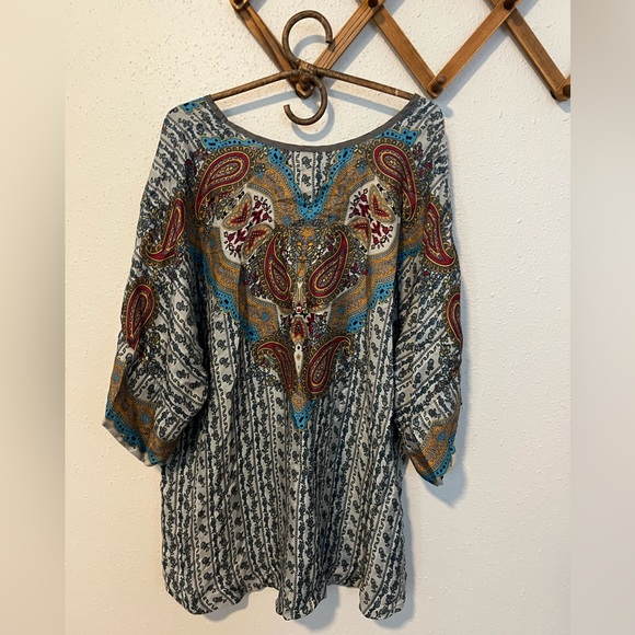Johnny Was silk tunic blouse paisley print - Picture 4 of 5